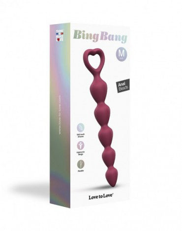 Love to Love - Bing Bang - Anaal Kralen Met Hartvormig Handvat - Roze - Maat M-Laced-up.nl