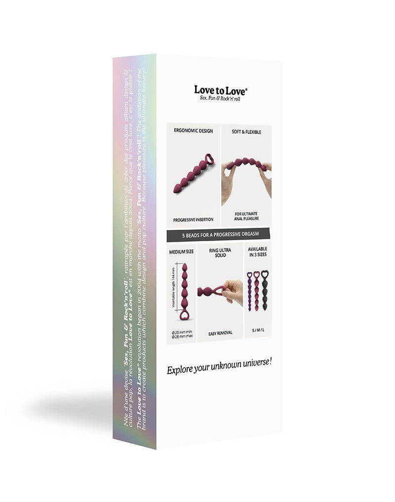 Love to Love - Bing Bang - Anaal Kralen Met Hartvormig Handvat - Roze - Maat M-Laced-up.nl