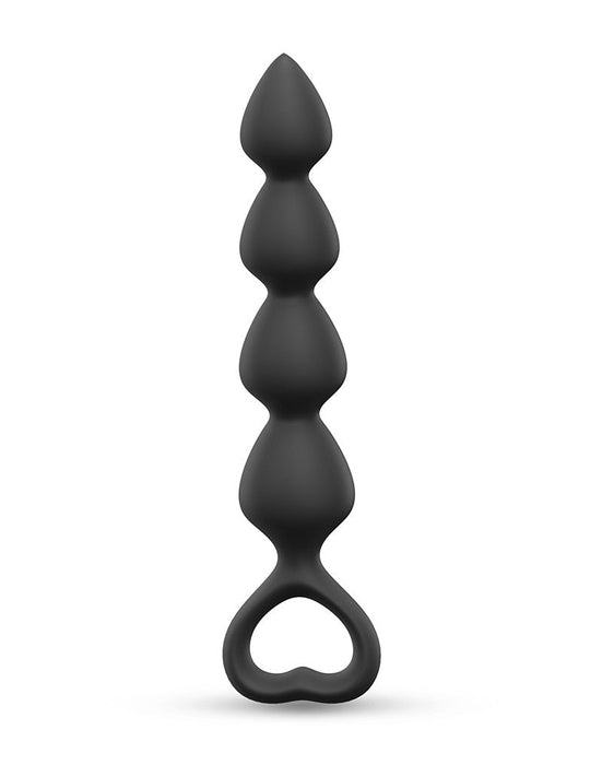 Love to Love - Bing Bang - Anaal Kralen Met Hartvormig Handvat - Zwart - Maat L-Laced-up.nl