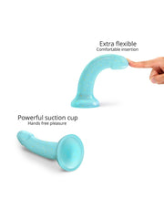 Love to Love - Dildo - Dildoll Nightfall - Buigbaar - Siliconen - Blauw Met Gouden Glitterende Sterren-Laced-up.nl