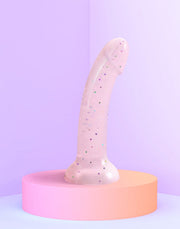 Love to Love - Dildo - Dildoll Starlight - Buigbaar - Siliconen - Met Gouden Glitterende Sterren - Roze-Laced-up.nl