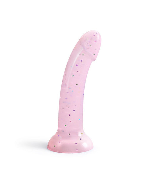 Love to Love - Dildo - Dildoll Starlight - Buigbaar - Siliconen - Met Gouden Glitterende Sterren - Roze-Laced-up.nl