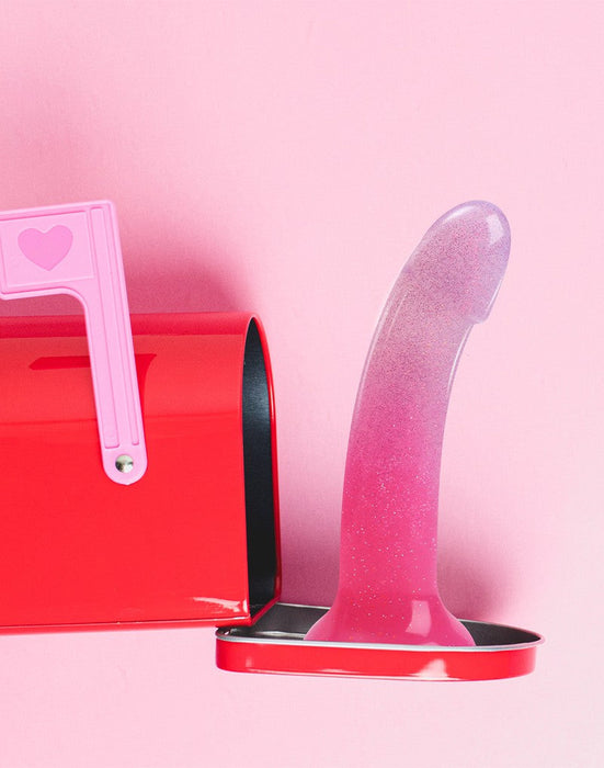 Love to Love - Dildo - Dildoll Sunrise - Buigbaar - Siliconen - Met Glitters - Roze-Laced-up.nl