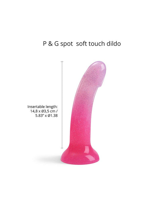 Love to Love - Dildo - Dildoll Sunrise - Buigbaar - Siliconen - Met Glitters - Roze-Laced-up.nl