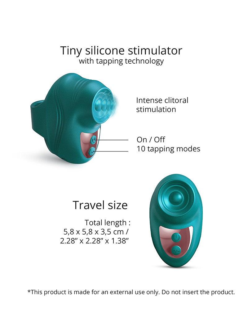 Love to Love - Kisscoll - Vinger Vibrator met Tapping Functie - Parelmoer Groen-laced-up.nl