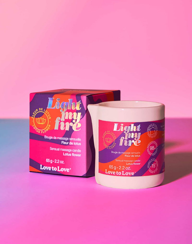 Love to Love - Light My Fire - Massagekaars - Lotusbloem-Erotiekvoordeel.nl