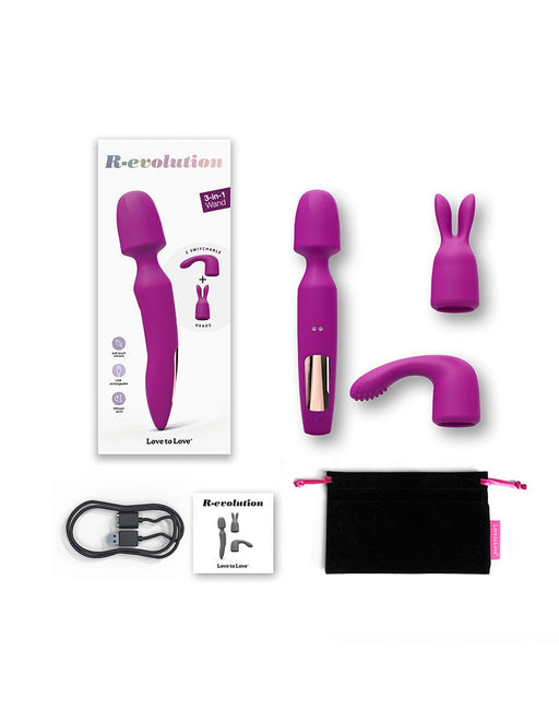 Love to Love - R-Evolution Wand Vibrator Set - 2 verwisselbare opzetstukken - Roze-Laced-up.nl