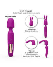 Love to Love - R-Evolution Wand Vibrator Set - 2 verwisselbare opzetstukken - Roze-Laced-up.nl
