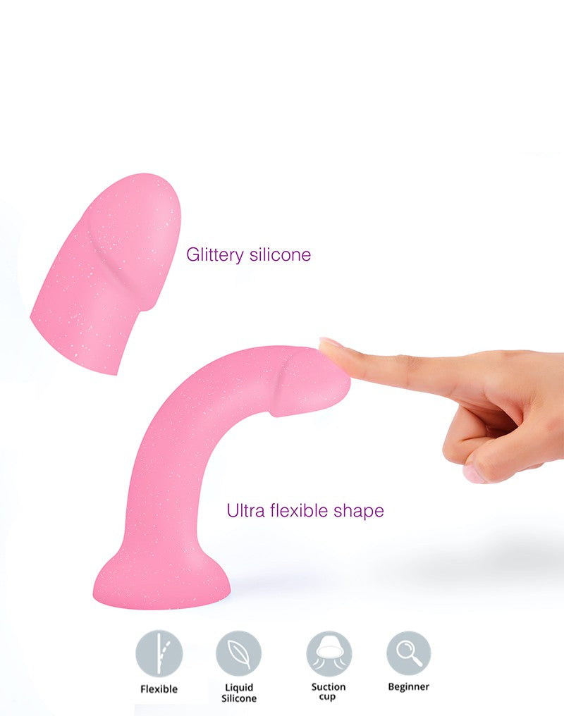 Love to Love - Siliconen Dildo Glitzy - Roze Glitters-Laced-up.nl