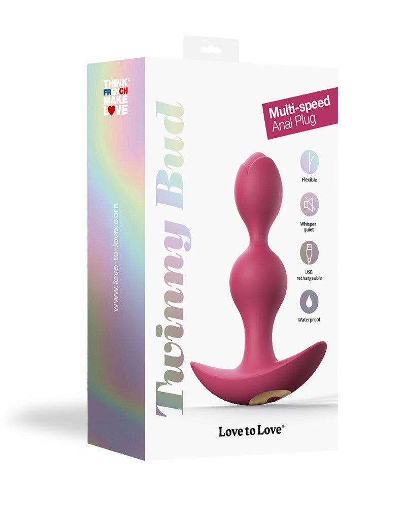 Love to Love - Twinny Bud - Buigbare Vibrerende Buttplug - Roze-Laced-up.nl