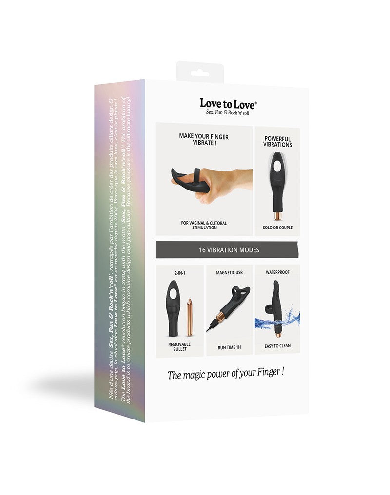 Love to Love - Tickle Me - Vinger Vibrator - Zwart-Laced-up.nl