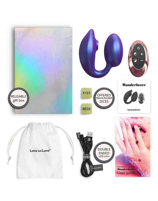 Love to Love - Wonderlover - Luchtdruk Vibrator en G-spot Vibrerend Eitje - Paars-Laced-up.nl