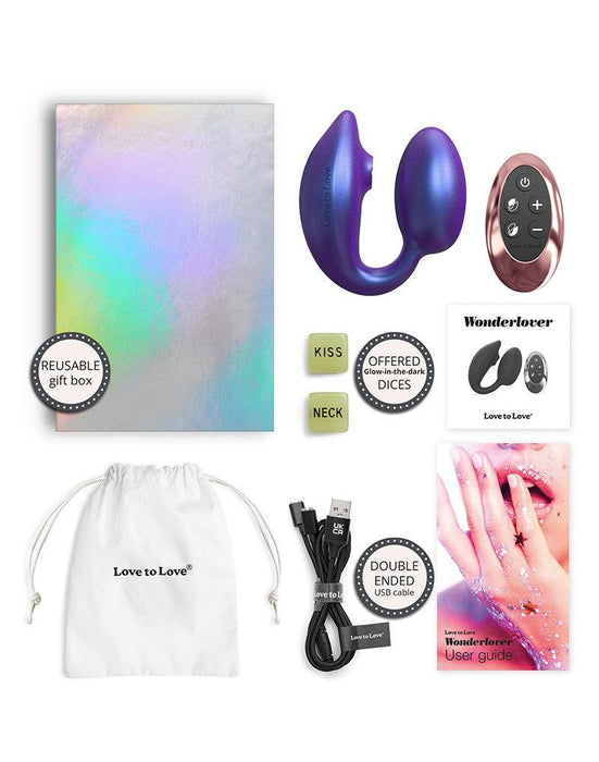 Love to Love - Wonderlover - Luchtdruk Vibrator en G-spot Vibrerend Eitje - Paars-Laced-up.nl