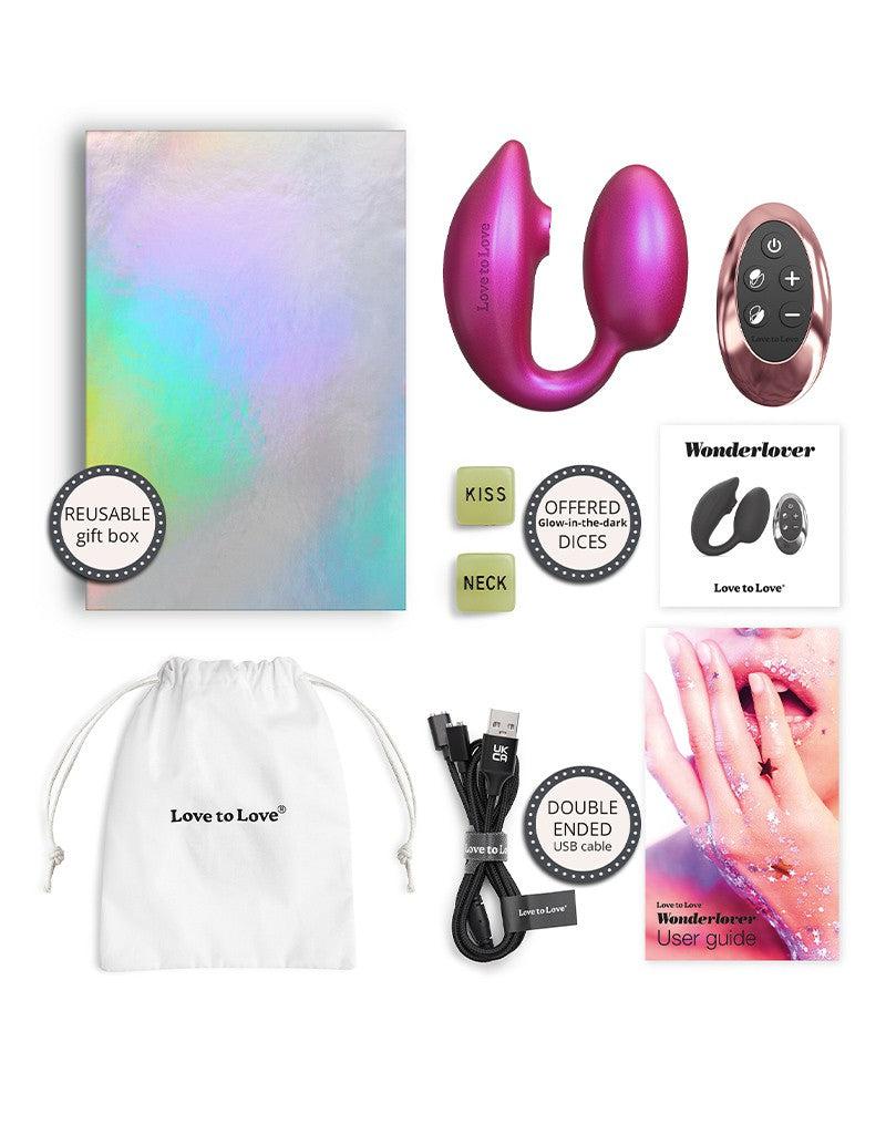 Love to Love - Wonderlover - Luchtdruk Vibrator en G-spot Vibrerend Eitje - Roze-Laced-up.nl