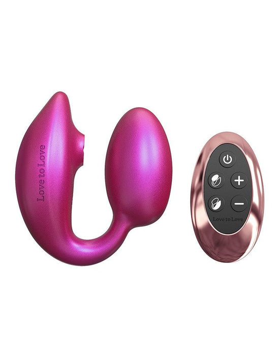 Love to Love - Wonderlover - Luchtdruk Vibrator en G-spot Vibrerend Eitje - Roze-Laced-up.nl