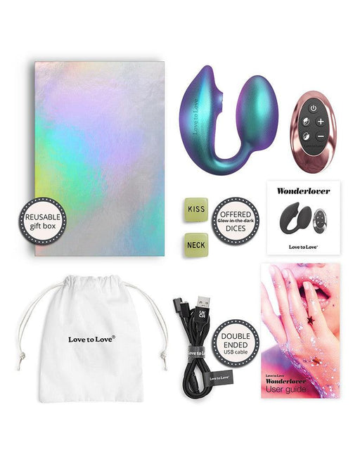 Love to Love - Wonderlover - Luchtdruk Vibrator en G-spot Vibrerend Eitje - Turquoise-Laced-up.nl