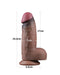 LoveToy - Dubbellaagse Siliconen Dildo XXL - Lengte 24.6 cm - Diameter 7 cm - Bruin-Laced-up.nl