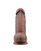 LoveToy - Dubbellaagse Siliconen Dildo XXL - Lengte 24.6 cm - Diameter 7 cm - Bruin-Laced-up.nl