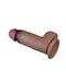 LoveToy - Dubbellaagse Siliconen Dildo XXL - Lengte 24.6 cm - Diameter 7 cm - Bruin-Laced-up.nl