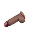 LoveToy - Dubbellaagse Siliconen Dildo XXL - Lengte 24.6 cm - Diameter 7 cm - Bruin-Laced-up.nl