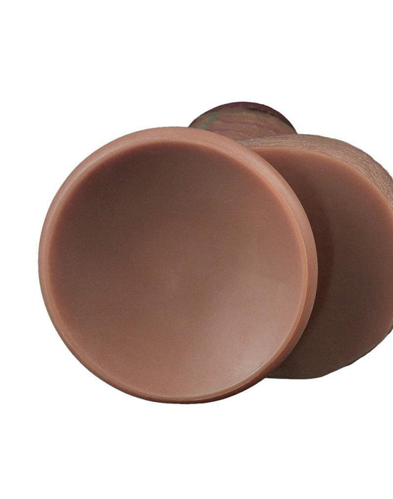 LoveToy - Dubbellaagse Siliconen Dildo XXL - Lengte 24.6 cm - Diameter 7 cm - Bruin-Laced-up.nl