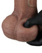LoveToy - Dubbellaagse Siliconen Dildo XXL - Lengte 28 cm - Diameter 7.4 cm - Bruin-Laced-up.nl