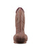 LoveToy - Dubbellaagse Siliconen Dildo XXL - Lengte 28 cm - Diameter 7.4 cm - Bruin-Laced-up.nl