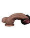 LoveToy - Dubbellaagse Siliconen Dildo XXL - Lengte 28 cm - Diameter 7.4 cm - Bruin-Laced-up.nl
