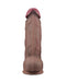 LoveToy - Dubbellaagse Siliconen Dildo XXL - Lengte 31 cm - Diameter 7.6 cm - Bruin-Laced-up.nl