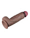 LoveToy - Dubbellaagse Siliconen Dildo XXL - Lengte 31 cm - Diameter 7.6 cm - Bruin-Laced-up.nl