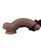 LoveToy - Dubbellaagse Siliconen Dildo XXL - Lengte 31 cm - Diameter 7.6 cm - Bruin-Laced-up.nl
