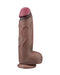LoveToy - Dubbellaagse Siliconen Dildo XXL - Lengte 31 cm - Diameter 7.6 cm - Bruin-Laced-up.nl