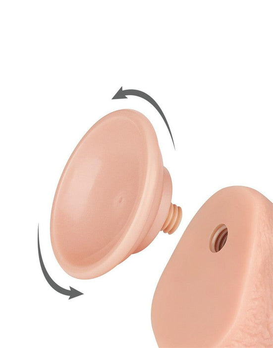 LoveToy - Sliding Skin Dildo - Dubbellaags Dildo - Lengte 19.5 cm - Diameter 3.5 cm - Lichte huidskleur-Laced-up.nl