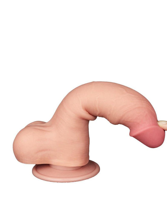 LoveToy - Sliding Skin Dildo - Lengte 20 cm - Diameter 3.9 cm - Lichte Huidskleur-Laced-up.nl