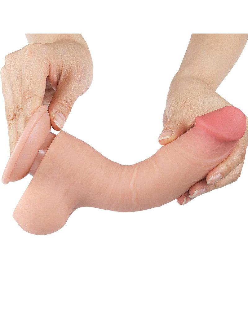 LoveToy - Sliding Skin Dildo - Lengte 20 cm - Diameter 3.9 cm - Lichte Huidskleur-Laced-up.nl