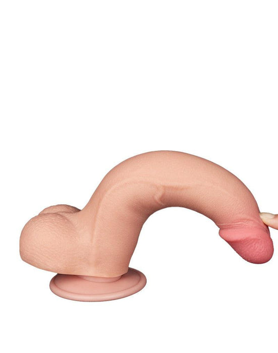 LoveToy - Sliding Skin Dildo - Lengte 20.8 cm - Diameter 4 cm - Lichte Huidskleur-Laced-up.nl