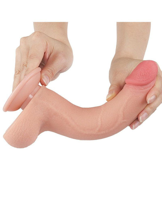 LoveToy - Sliding Skin Dildo - Lengte 20.8 cm - Diameter 4 cm - Lichte Huidskleur-Laced-up.nl
