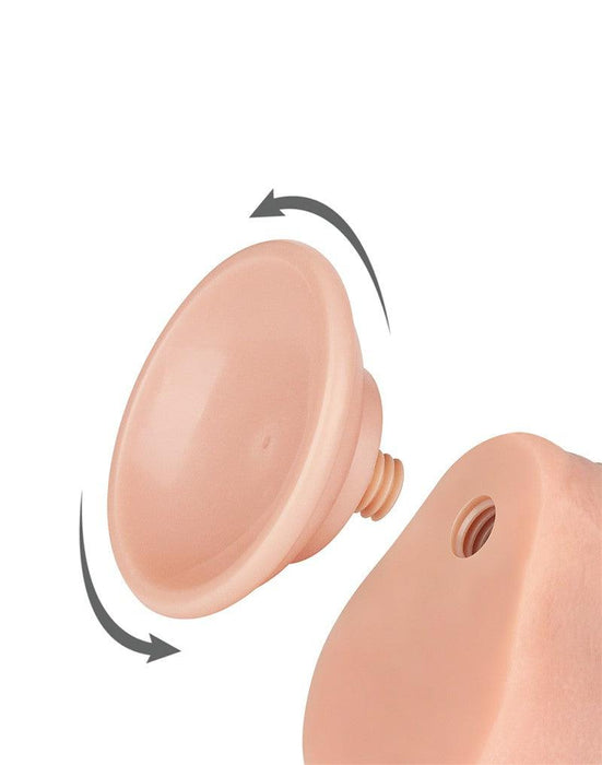 LoveToy - Sliding Skin Dildo - Dubbellaagse Dildo - Lengte 18.3 cm - Diameter 3.5 cm - Lichte Huidskleur-Laced-up.nl