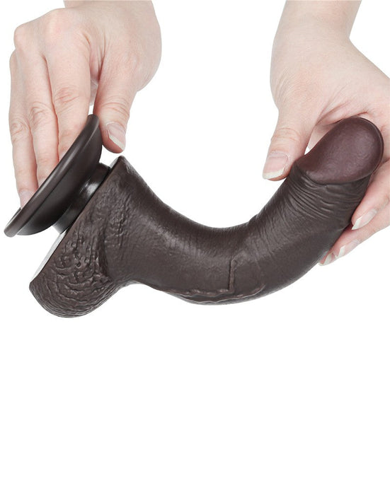 LoveToy - Dildo Met Sliding Skin Technologie - 19,5 cm x Ø 3,5 cm - Bruin-Laced-up.nl