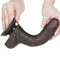 LoveToy - Dildo Met Sliding Skin Technologie - 19,5 cm x Ø 3,5 cm - Bruin-Laced-up.nl