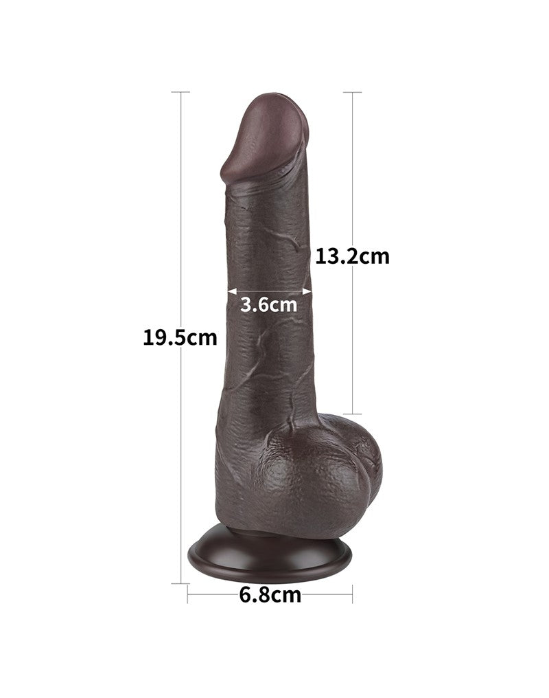 LoveToy - Dildo Met Sliding Skin Technologie - 19,5 cm x Ø 3,6 cm - Zwart-Laced-up.nl