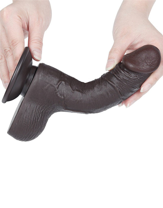 LoveToy - Dildo Met Sliding Skin Technologie - 19,5 cm x Ø 3,7 cm - Zwart-Laced-up.nl