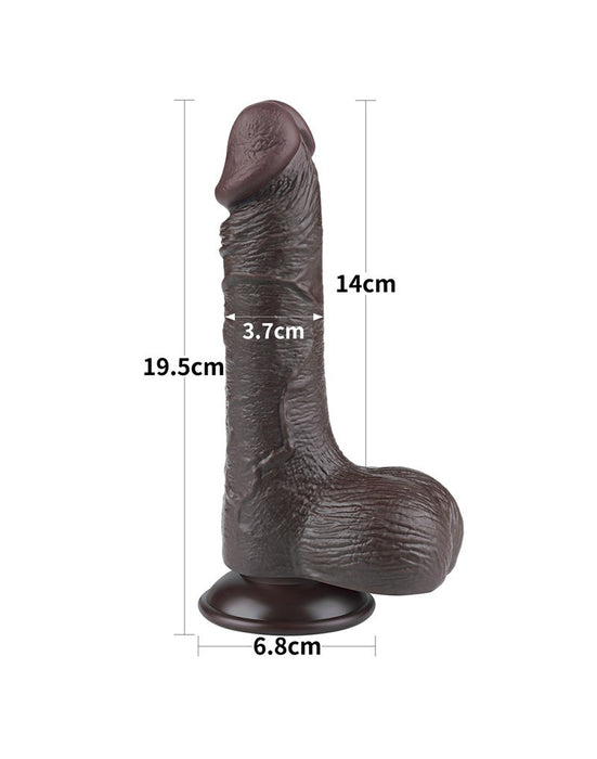 LoveToy - Dildo Met Sliding Skin Technologie - 19,5 cm x Ø 3,7 cm - Zwart-Laced-up.nl
