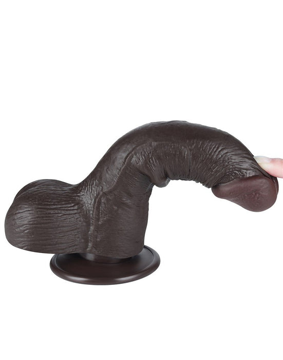 LoveToy - Dildo Met Sliding Skin Technologie - 19,5 cm x Ø 3,7 cm - Zwart-Laced-up.nl