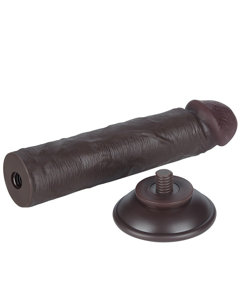 LoveToy - Dildo Met Sliding Skin Technologie - 20 cm x Ø 3,8 cm - Bruin-Laced-up.nl