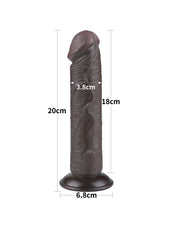 LoveToy - Dildo Met Sliding Skin Technologie - 20 cm x Ø 3,8 cm - Bruin-Laced-up.nl