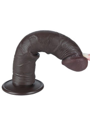 LoveToy - Dildo Met Sliding Skin Technologie - 20 cm x Ø 3,8 cm - Bruin-Laced-up.nl