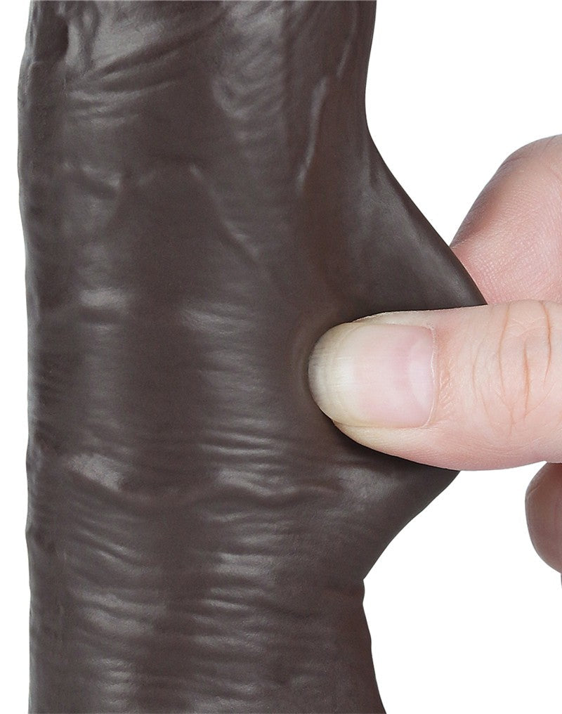 LoveToy - Dildo Met Sliding Skin Technologie - 20 cm x Ø 3,9 cm - Bruin-Laced-up.nl