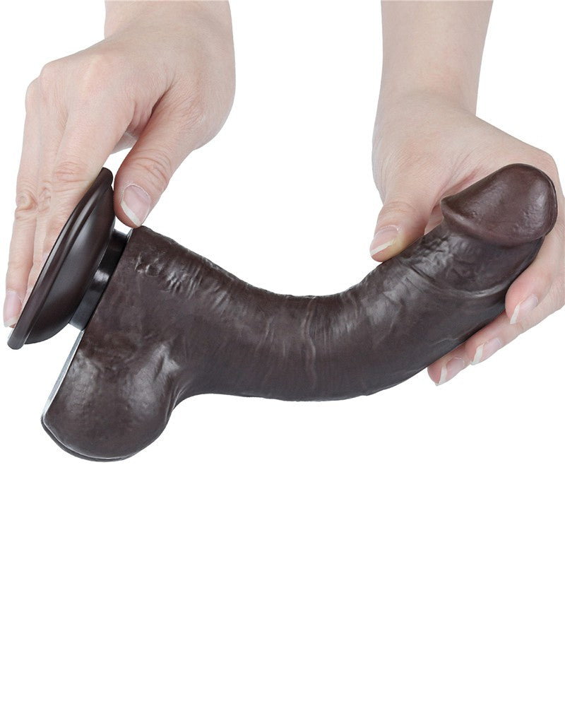 LoveToy - Dildo Met Sliding Skin Technologie - 20 cm x Ø 3,9 cm - Bruin-Laced-up.nl
