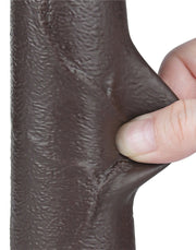 LoveToy - Dildo Met Sliding Skin Technologie - 20 cm x Ø 4 cm - Bruin-Laced-up.nl